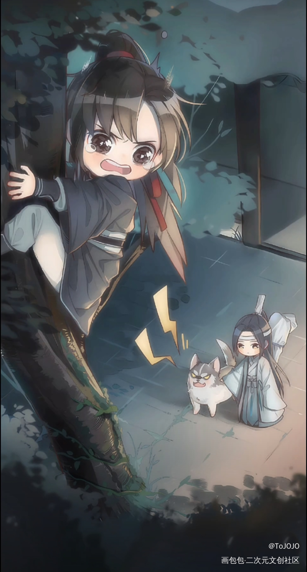 “啊啊啊Ｏ(≧口≦)Ｏ，蓝湛快把仙子牵”_魔道祖师仙子蓝忘机魏无羡绘画作品