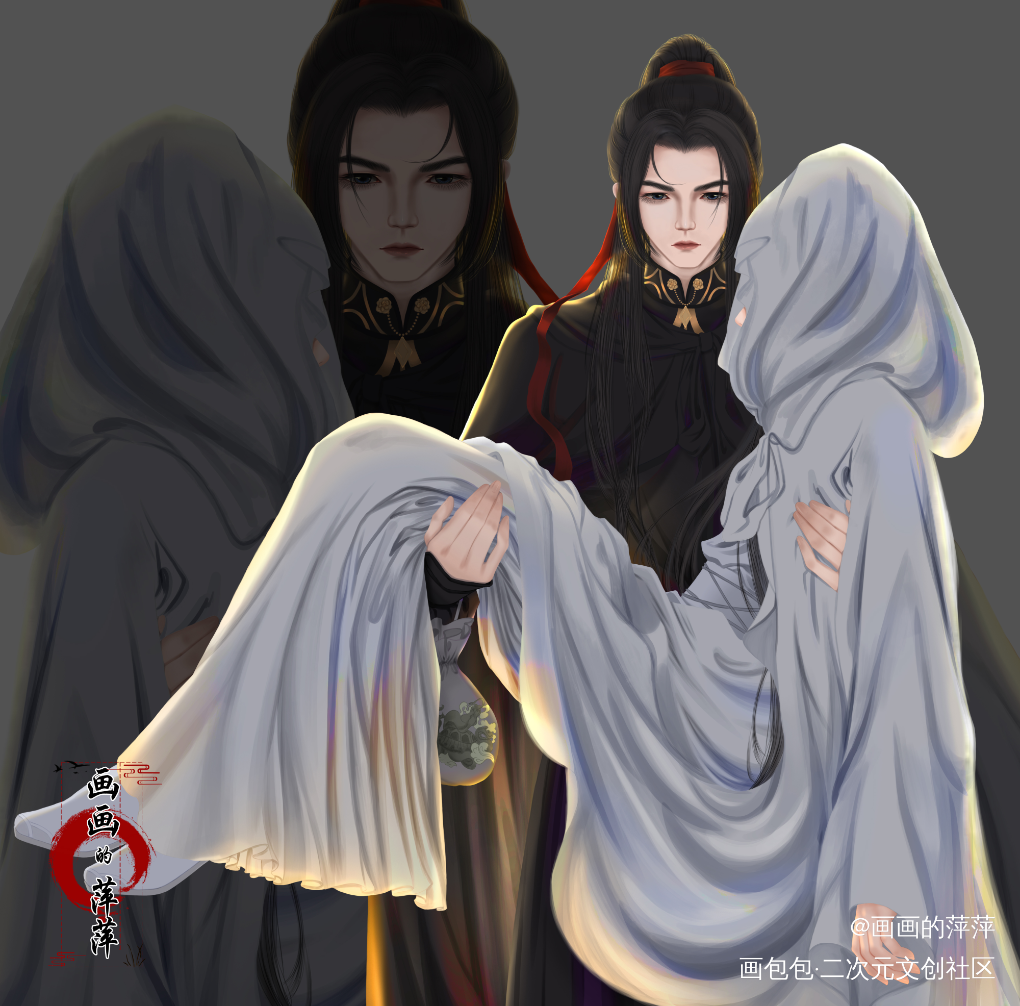 本座不敢置信_本尊要抱抱二哈和他的白猫师尊燃晚绘画作品