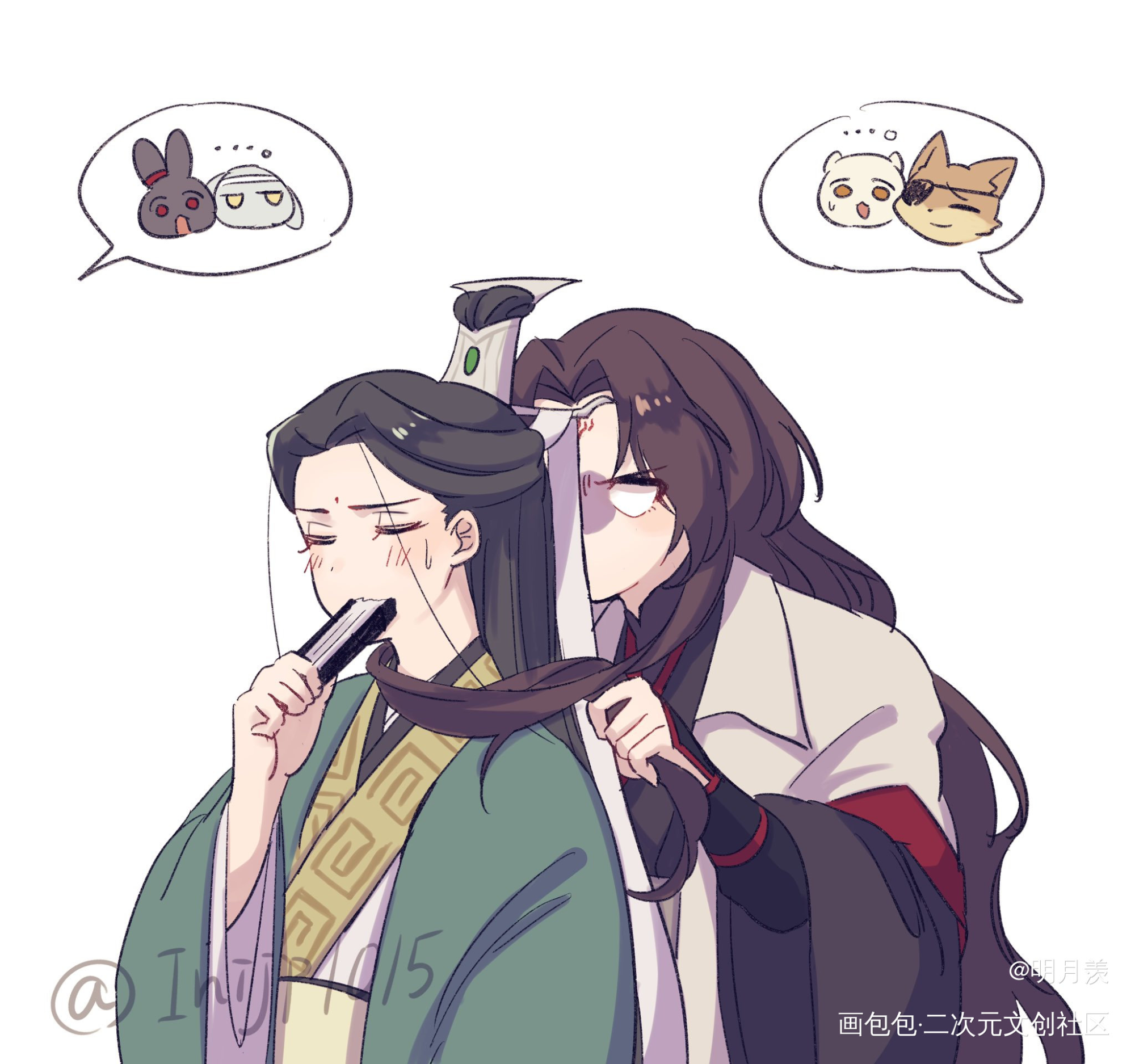 大哥大嫂又是与众不同的画风_人渣反派自救系统天官赐福魔道祖师花城·天官赐福谢怜·天官赐福洛冰河·人渣反派自救系统沈清秋·人渣反派自救系统蓝忘机·魔道祖师魏无羡·魔道祖师绘画作品