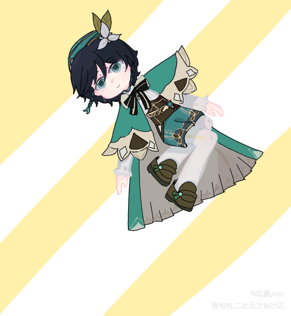 温迪原神_温迪·原神板绘涂绘画作品