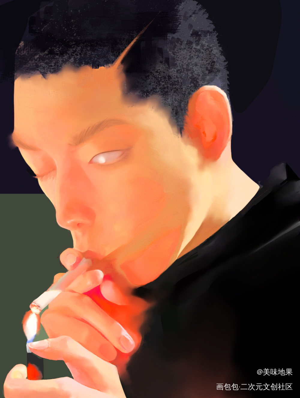 烟_厚涂绘画绘画作品