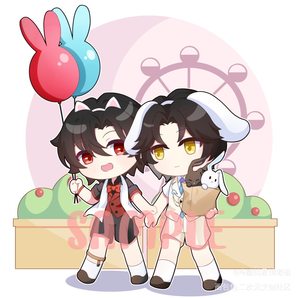 忘羡儿童节快乐_魔道祖师蓝忘机·魔道祖师魏无羡·魔道祖师绘画作品