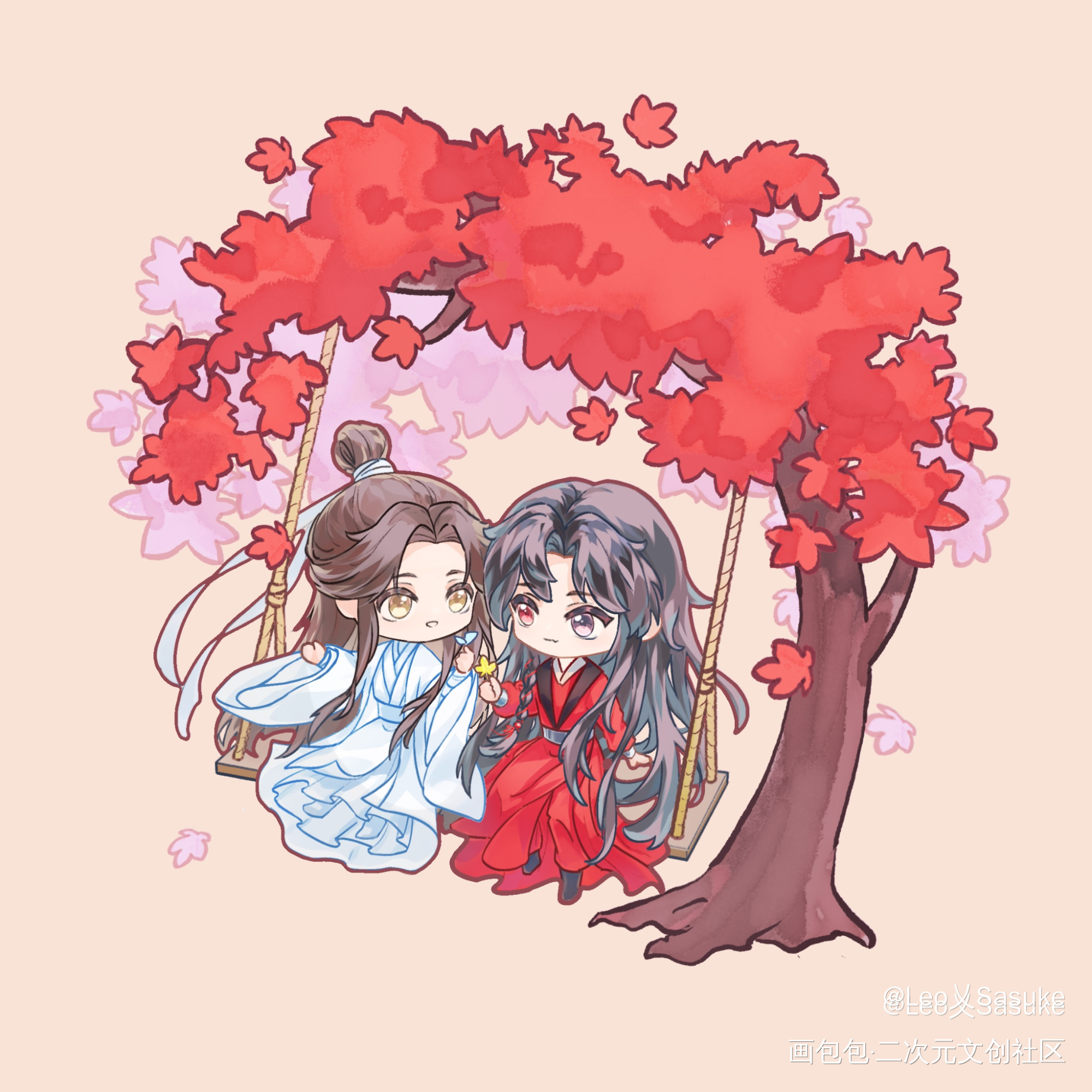 六一快乐(´∇ﾉ｀*)ノ_天官赐福花怜花城·天官赐福谢怜·天官赐福绘画作品
