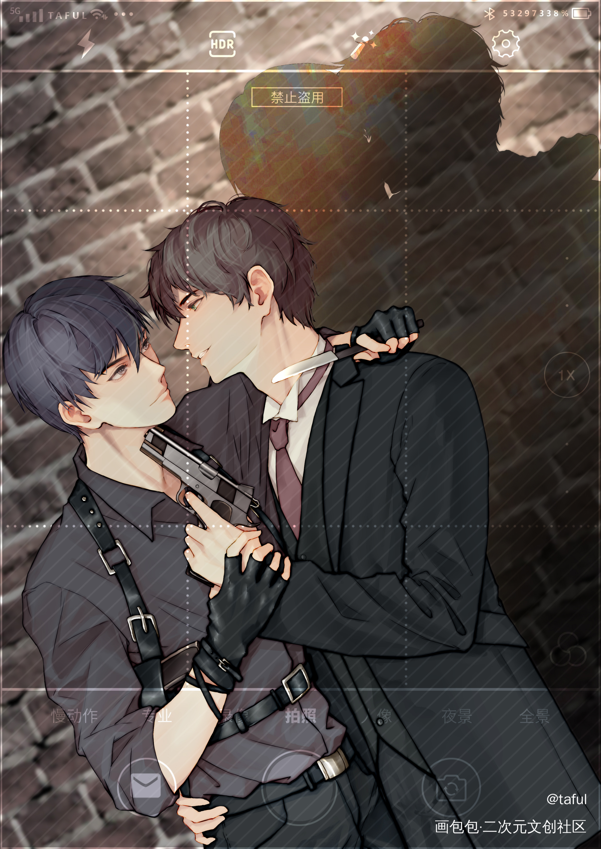 陆林间谍特工paro_残次品林静恒陆必行绘画作品