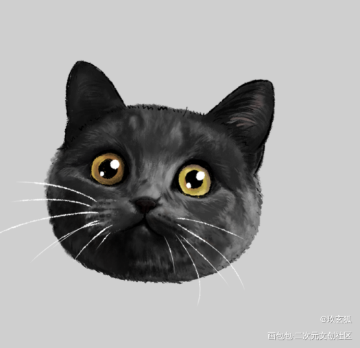 喵喵喵？_可爱厚涂半厚涂水彩平涂Q版绘画作品