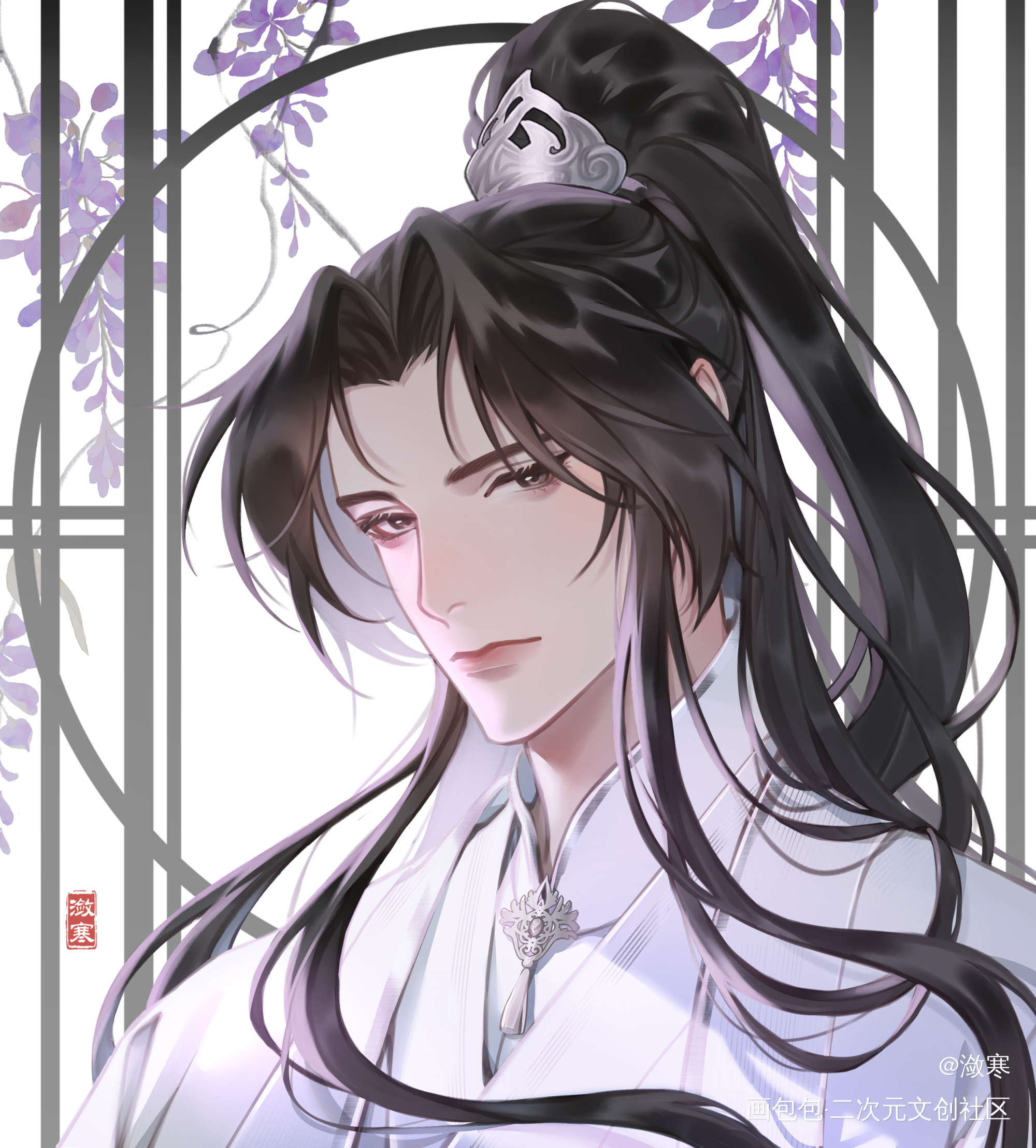 修改了下_二哈和他的白猫师尊燃晚楚晚宁·二哈和他的白猫师尊古风头像绘画作品
