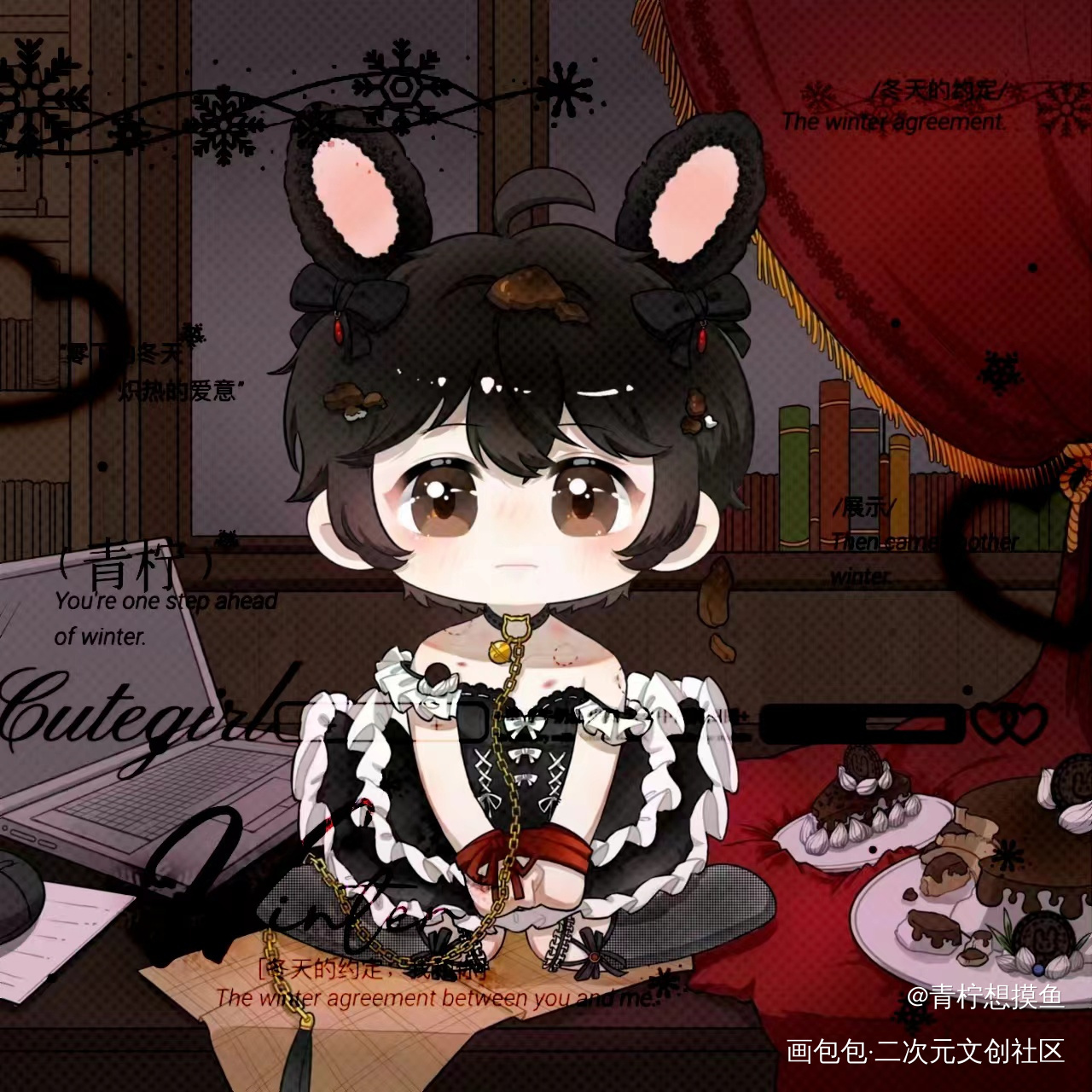 某某校园版和女仆装_某某绘画作品
