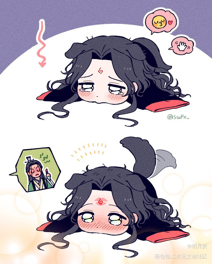 摸摸、亲亲_人渣反派自救系统天官赐福魔道祖师花城·天官赐福谢怜·天官赐福洛冰河·人渣反派自救系统沈清秋·人渣反派自救系统蓝忘机·魔道祖师魏无羡·魔道祖师绘画作品