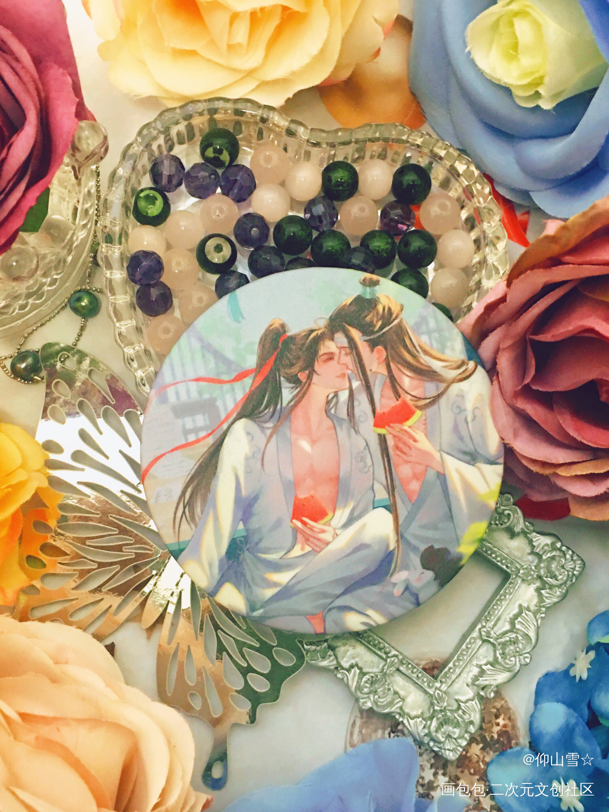 夏天和西瓜最配了_魔道祖师蓝忘机·魔道祖师魏无羡·魔道祖师绘画作品