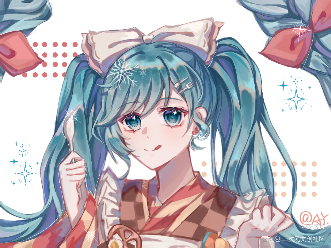 那是今年飘落的雪花_雪初音初音未来同人指绘绘画绘画作品