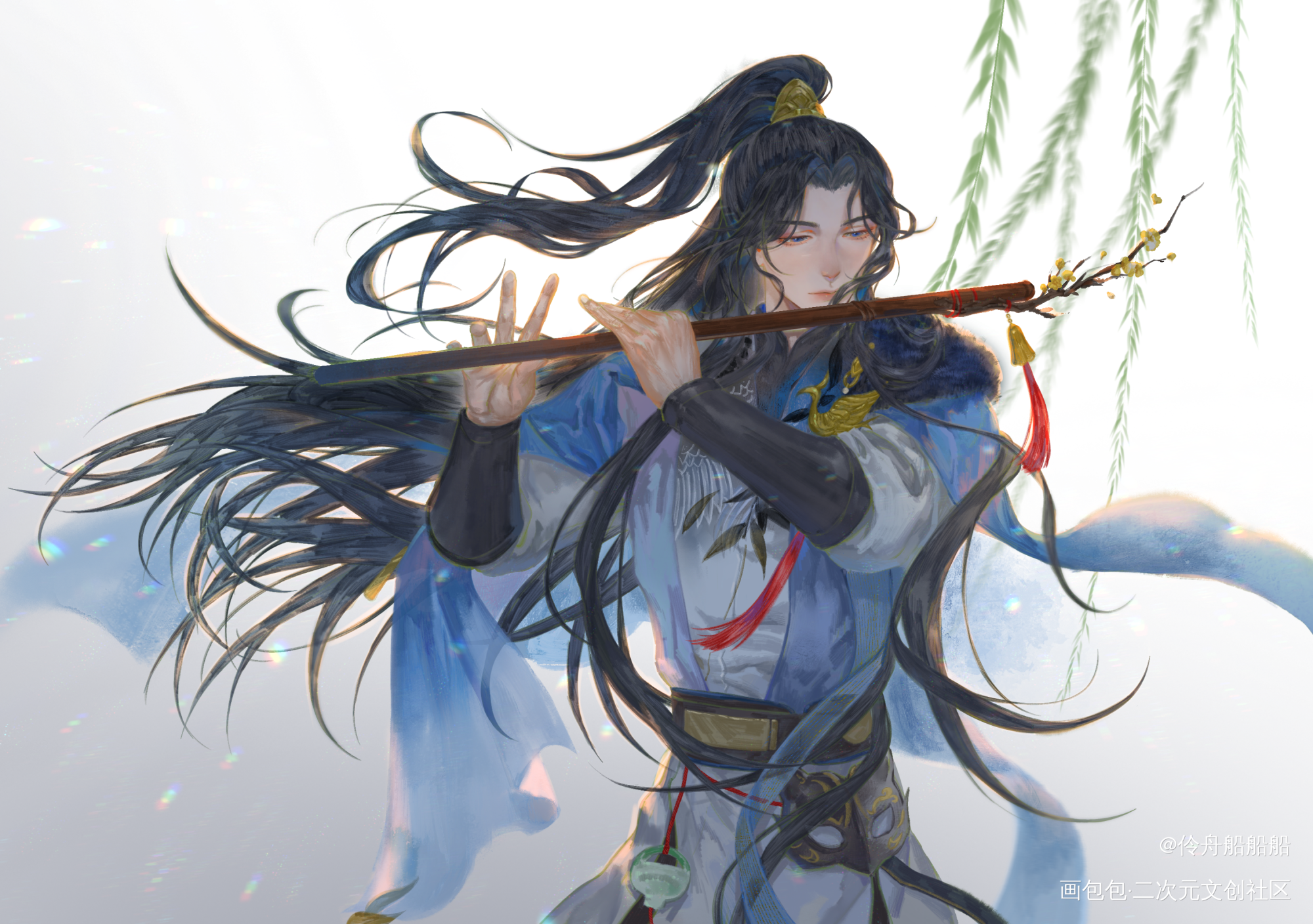 断续声随断续风_一梦江湖绘画作品