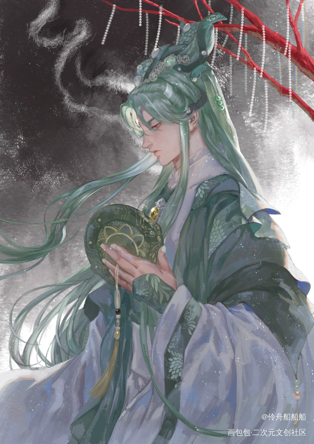 怀君此镜_金光布袋戏默苍离古风半厚涂插画绘画作品