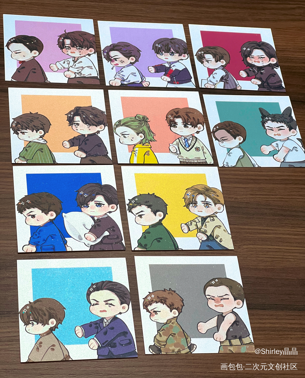 188男团 十对CP珠光方卡_188男团授权返图绘画作品