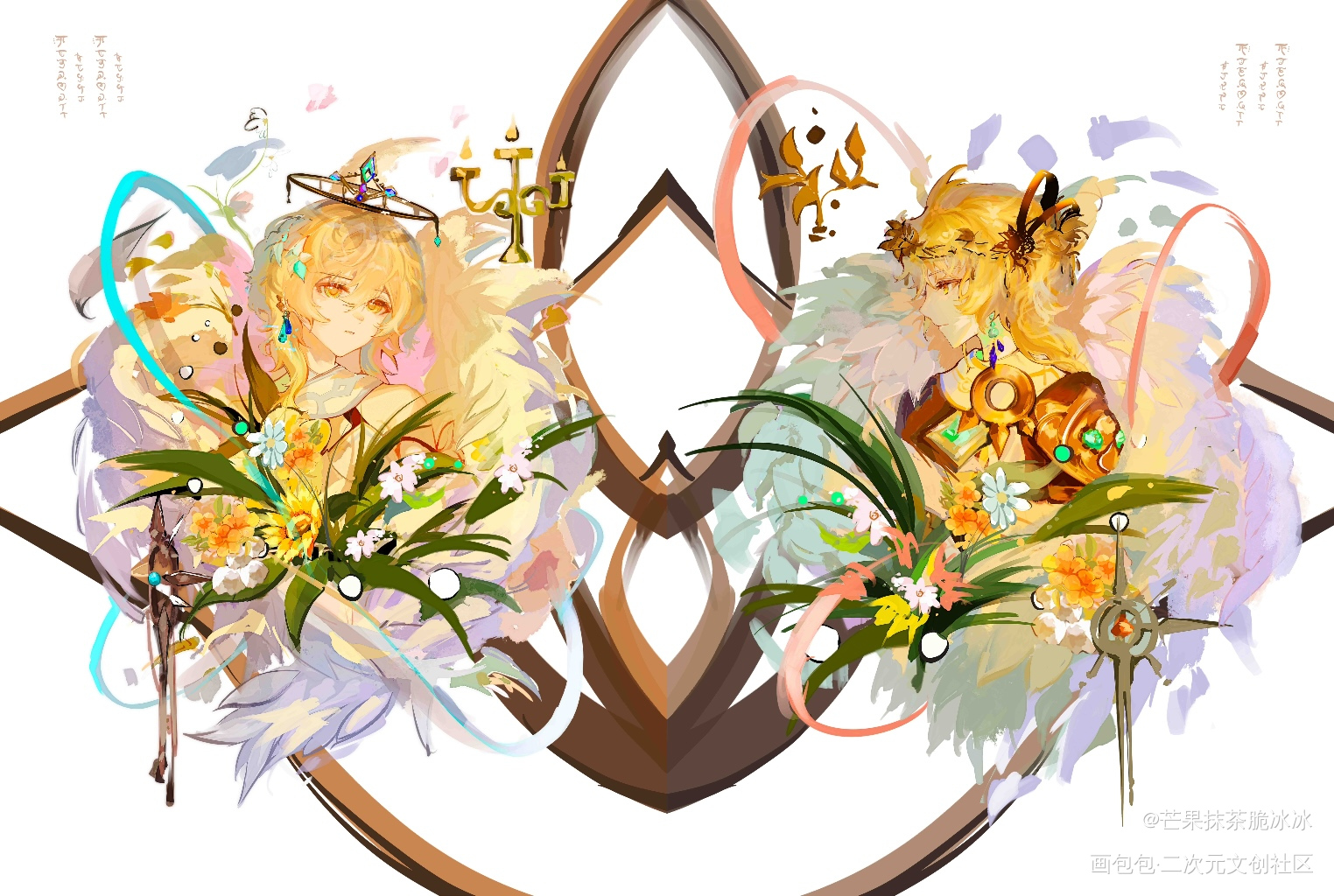 深渊赞歌_原神原神空荧插画同人绘画作品