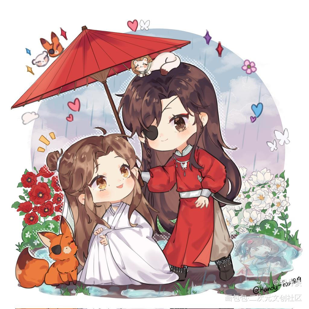 君怜花，我怜君_人渣反派自救系统天官赐福魔道祖师花城·天官赐福谢怜·天官赐福洛冰河·人渣反派自救系统沈清秋·人渣反派自救系统蓝忘机·魔道祖师魏无羡·魔道祖师绘画作品