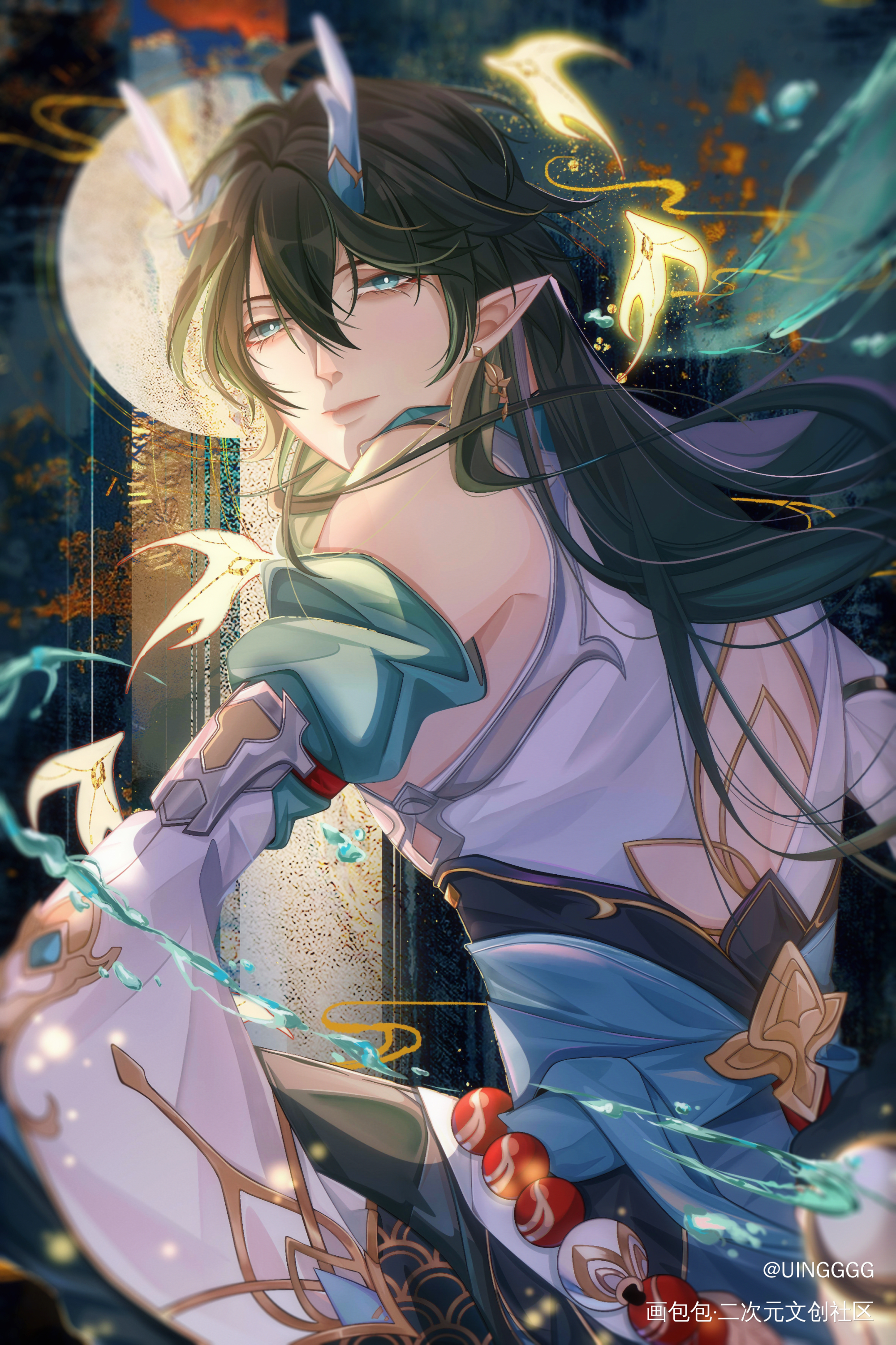 比阳光更明亮的_崩坏星穹铁道饮月君绘画作品