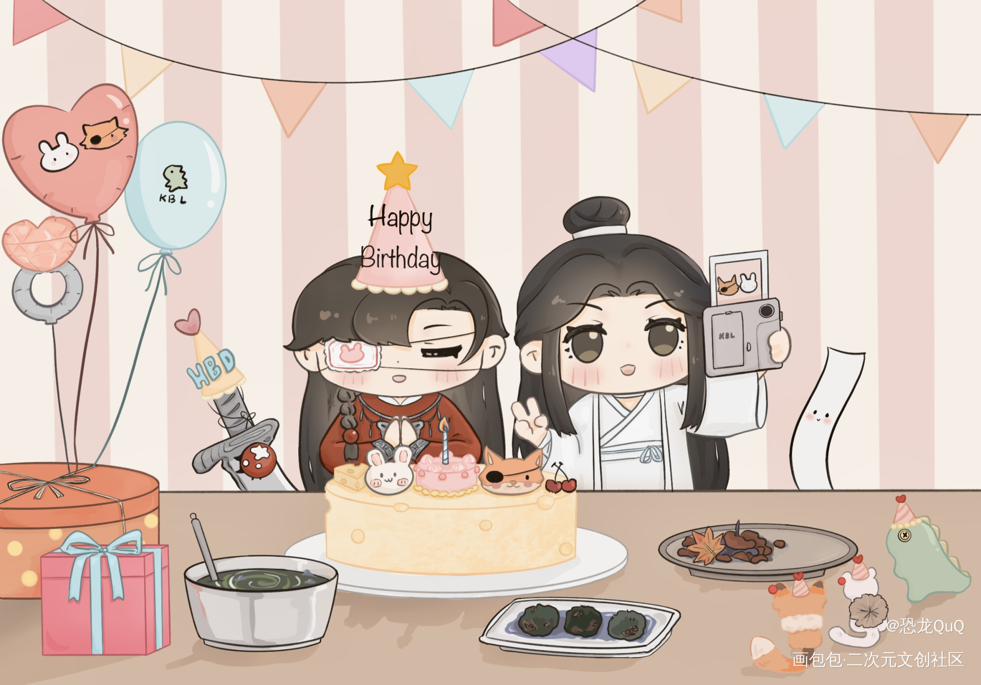花花生日快乐(*‿*✿)_天官赐福花怜花城0610生日快乐绘画作品
