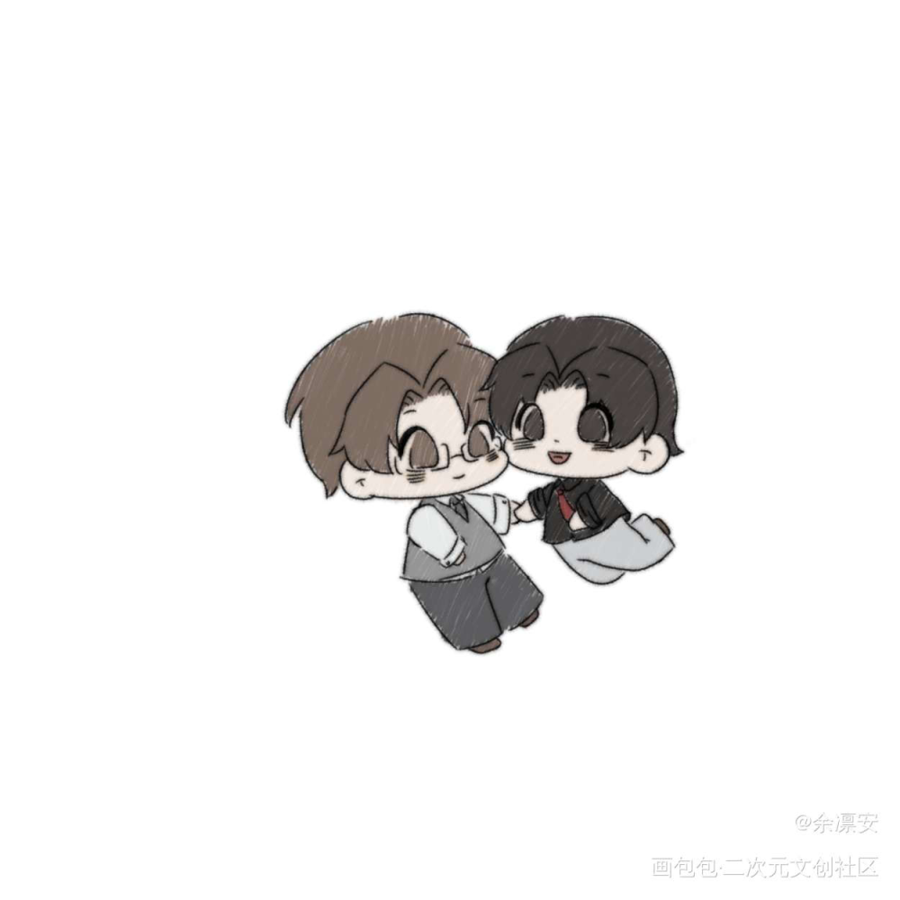 两小只~_针锋对决原炀顾青裴绘画作品