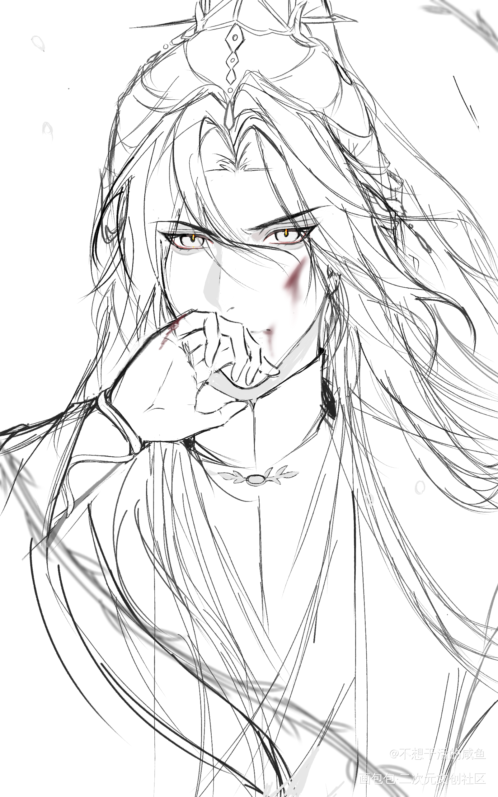 完成_二哈和他的白猫师尊楚晚宁绘画作品