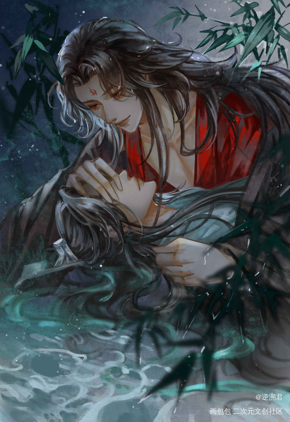 坠入爱河_人渣反派自救系统冰秋沈清秋洛冰河绘画作品