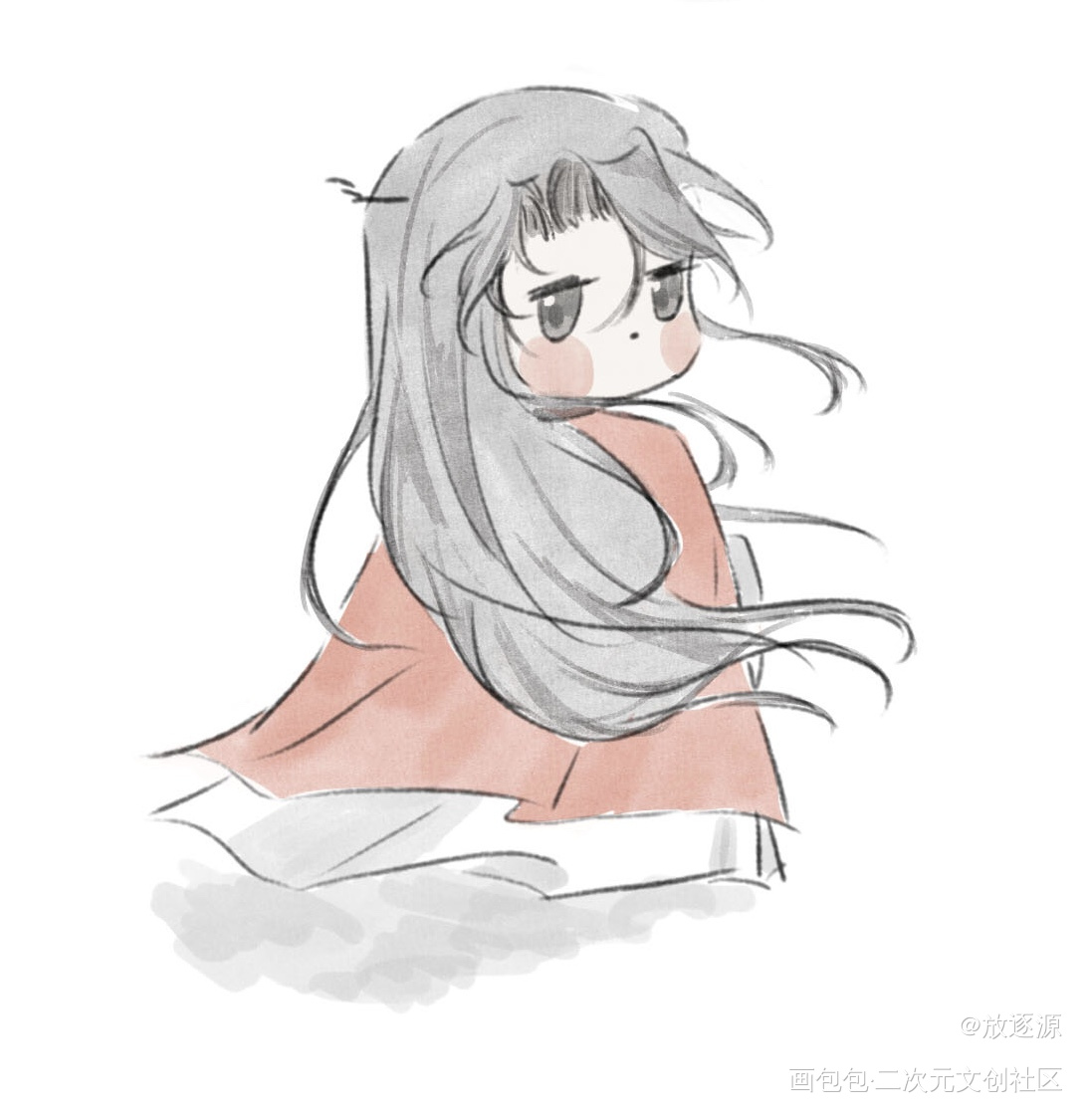 团子_木苏里判官尘不到闻时绘画作品