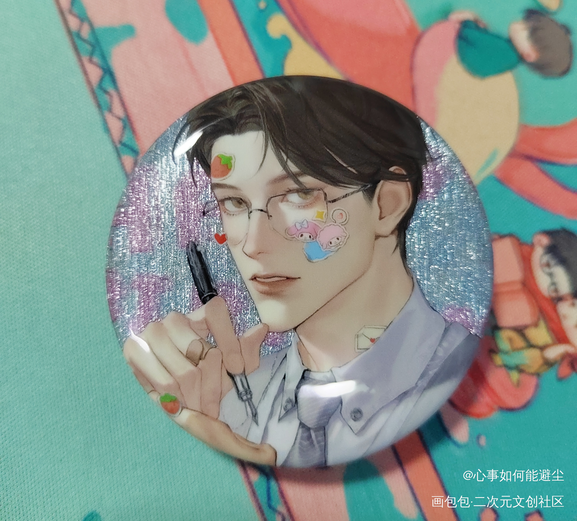 做了双闪吧唧🥺_黎朔绘画作品