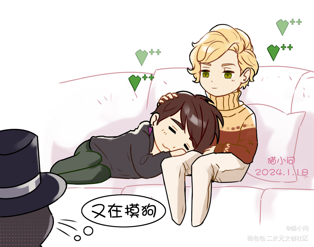 又在摸狗_绘画作品