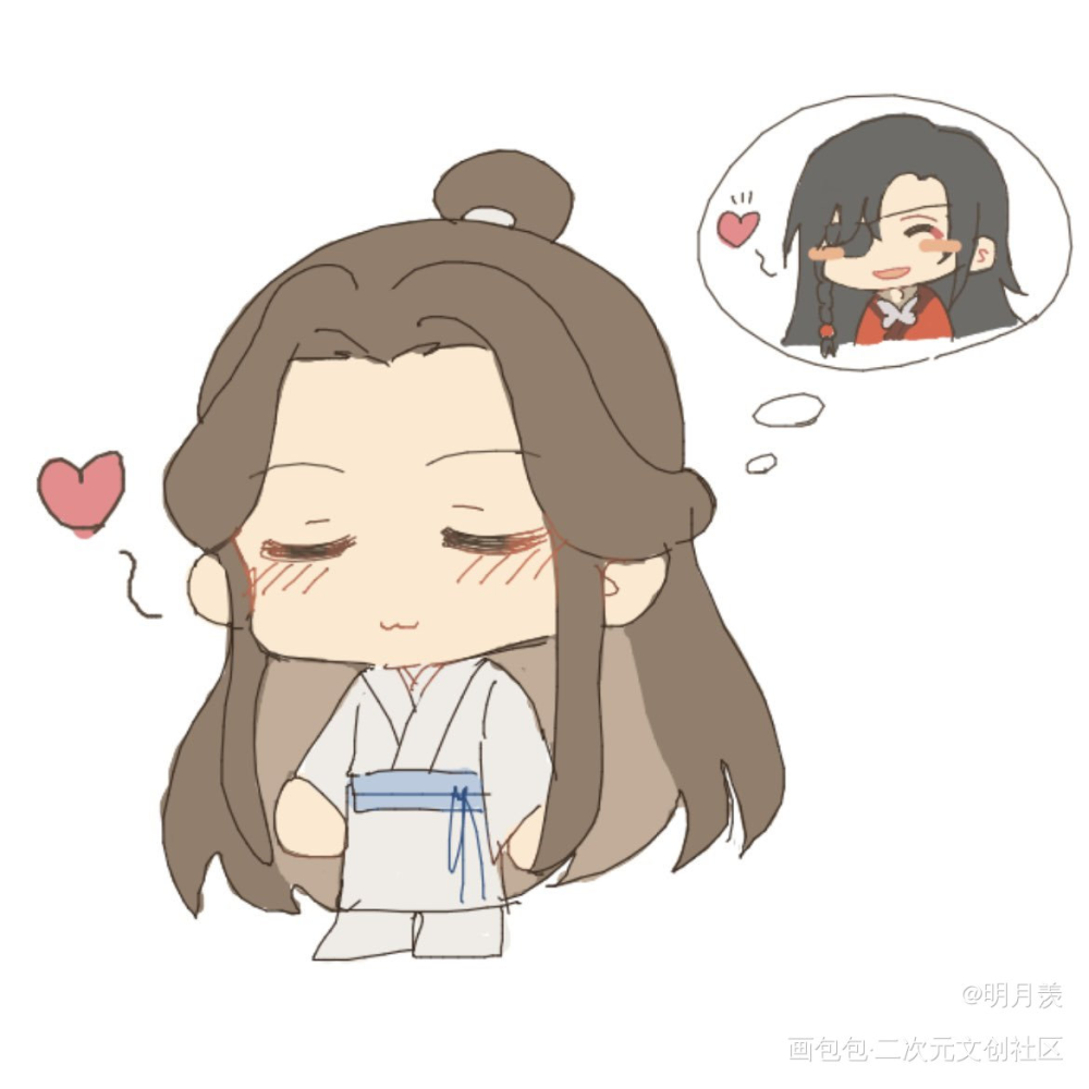 _人渣反派自救系统天官赐福魔道祖师花城·天官赐福谢怜·天官赐福绘画作品