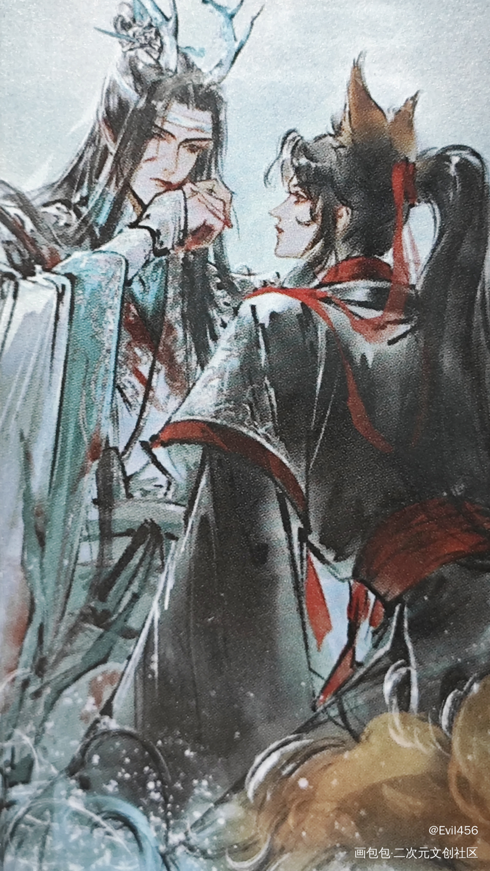 ٩(๛ ˘ ³˘)۶❤_魔道祖师授权返图蓝忘机·魔道祖师魏无羡·魔道祖师绘画作品