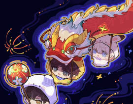 宝宝舞龙_绘画作品