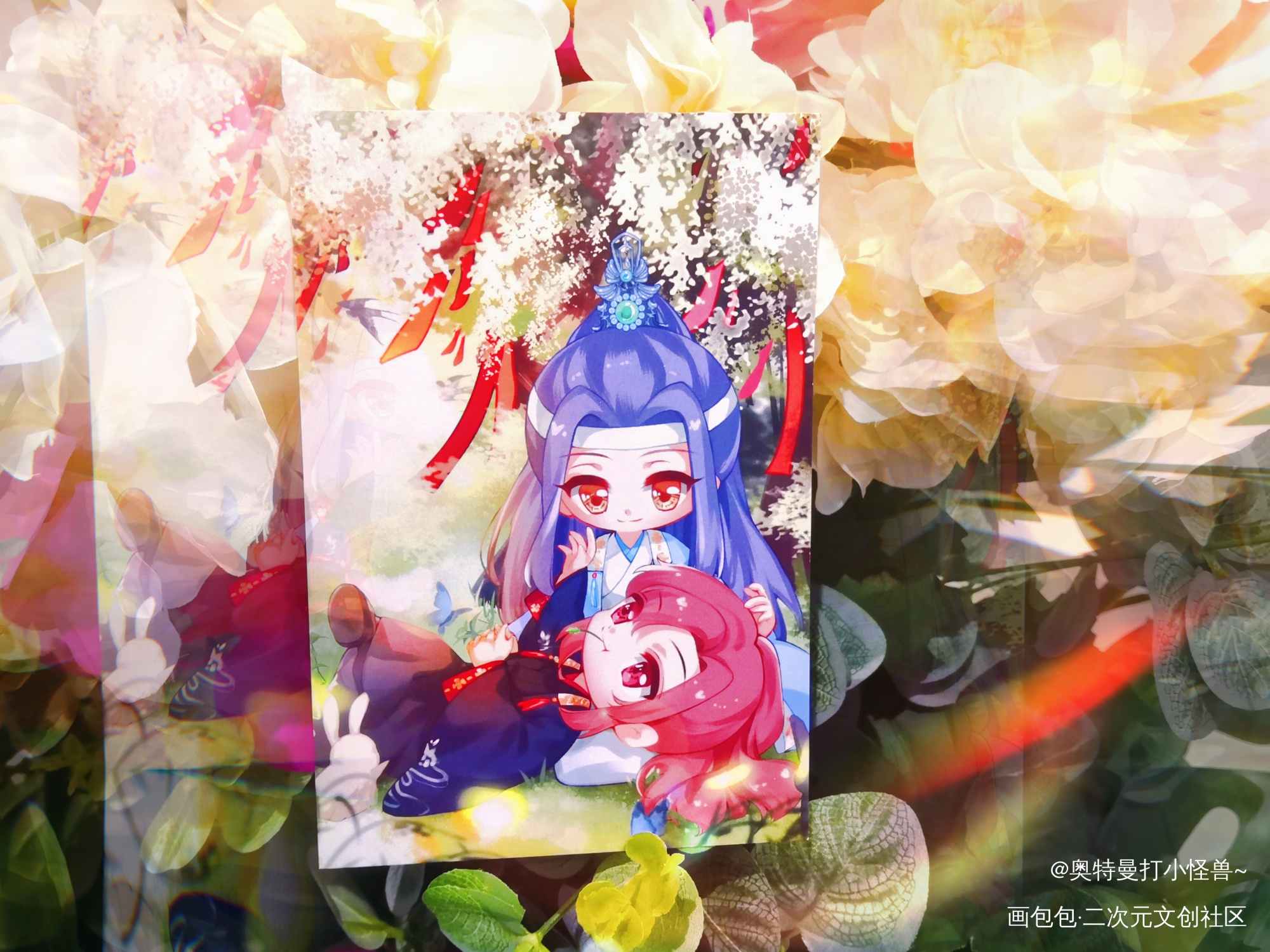 姻缘树下共求月老，执手暮暮朝朝_魔道祖师忘羡蓝忘机·魔道祖师魏无羡·魔道祖师绘画作品