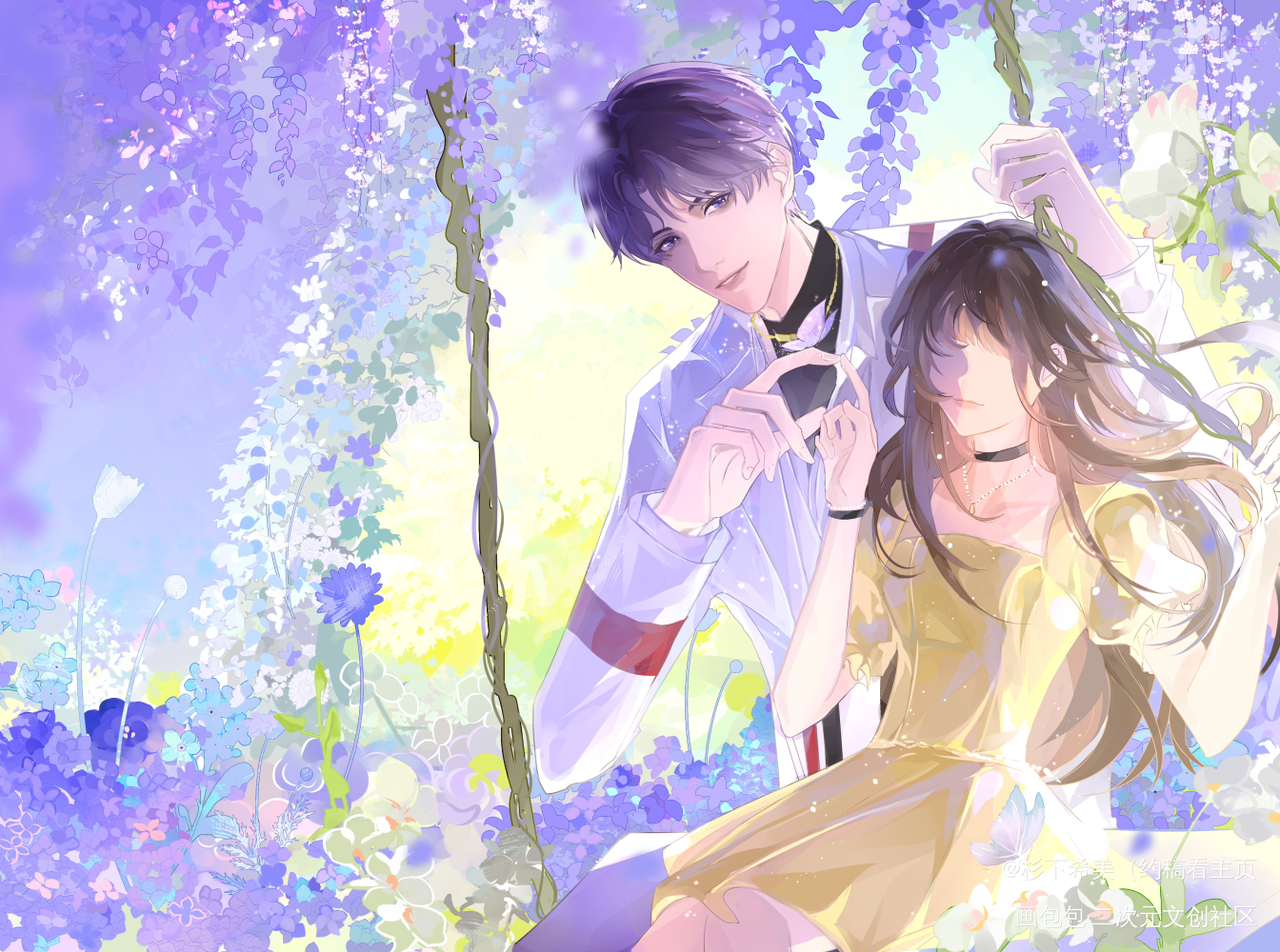 祁煜以花之名_恋与深空恋与深空祁煜绘画作品