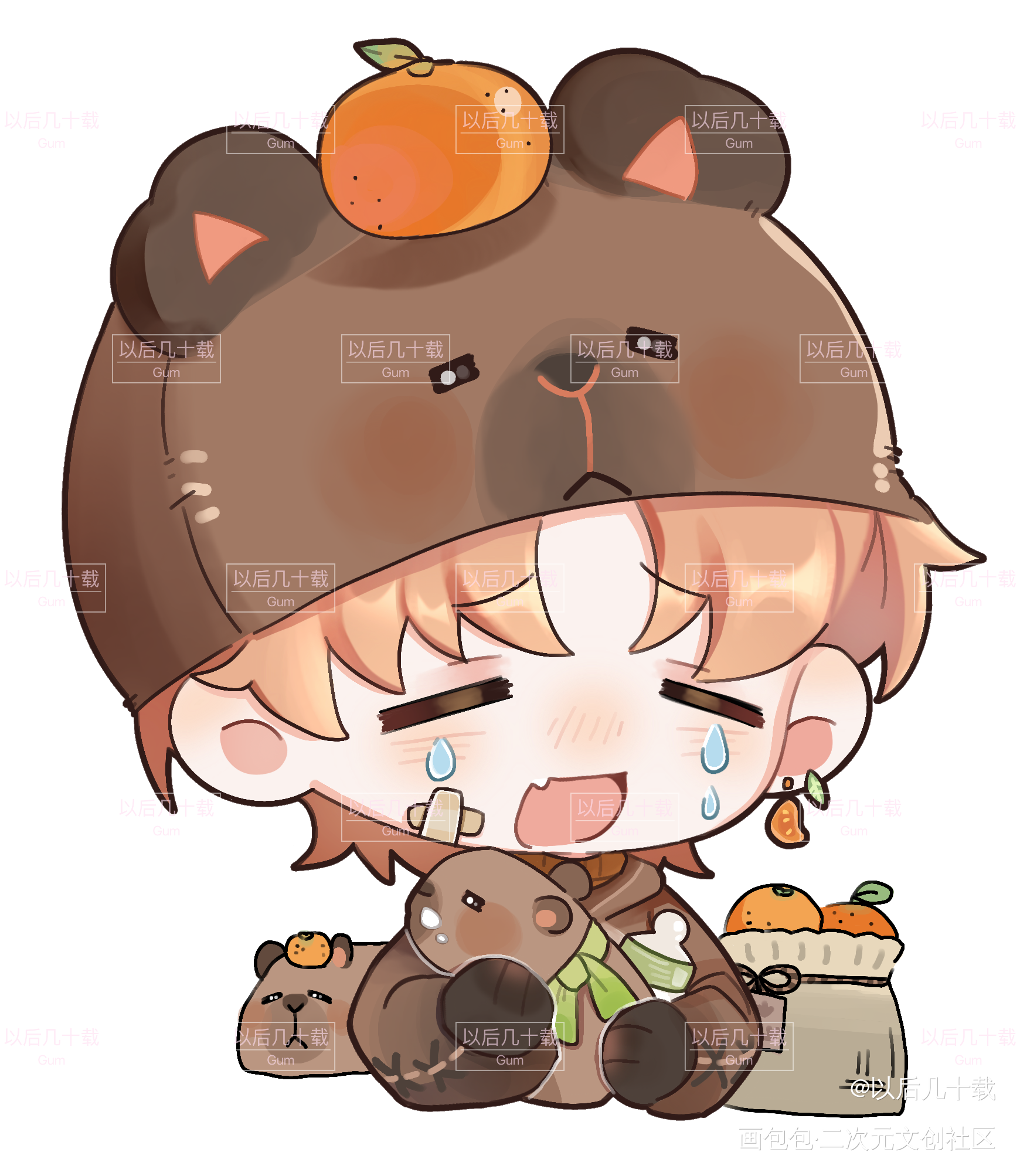 汤圆卡皮巴拉_光与夜之恋Q版夏鸣星绘画作品