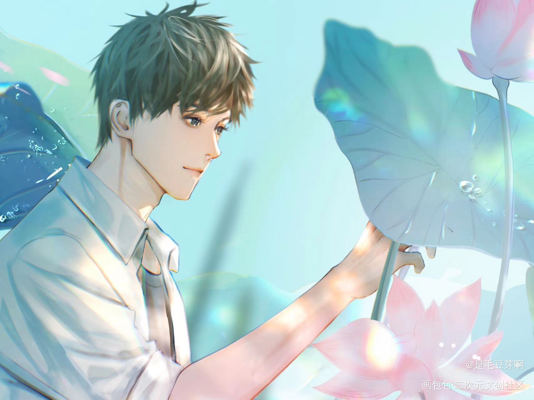 晚风吻尽荷花叶_盗墓笔记瓶邪绘画作品