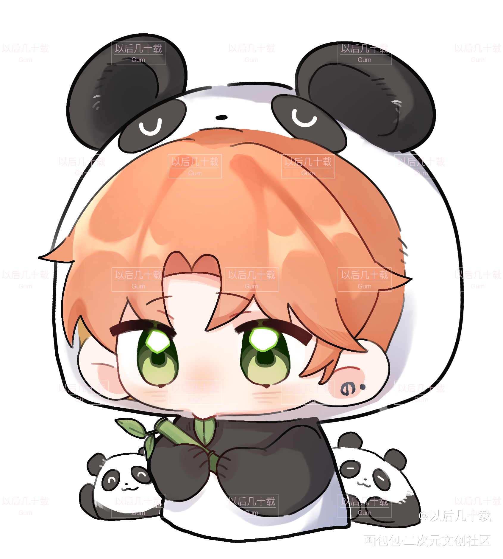 汤圆熊猫_光与夜之恋Q版夏鸣星绘画作品