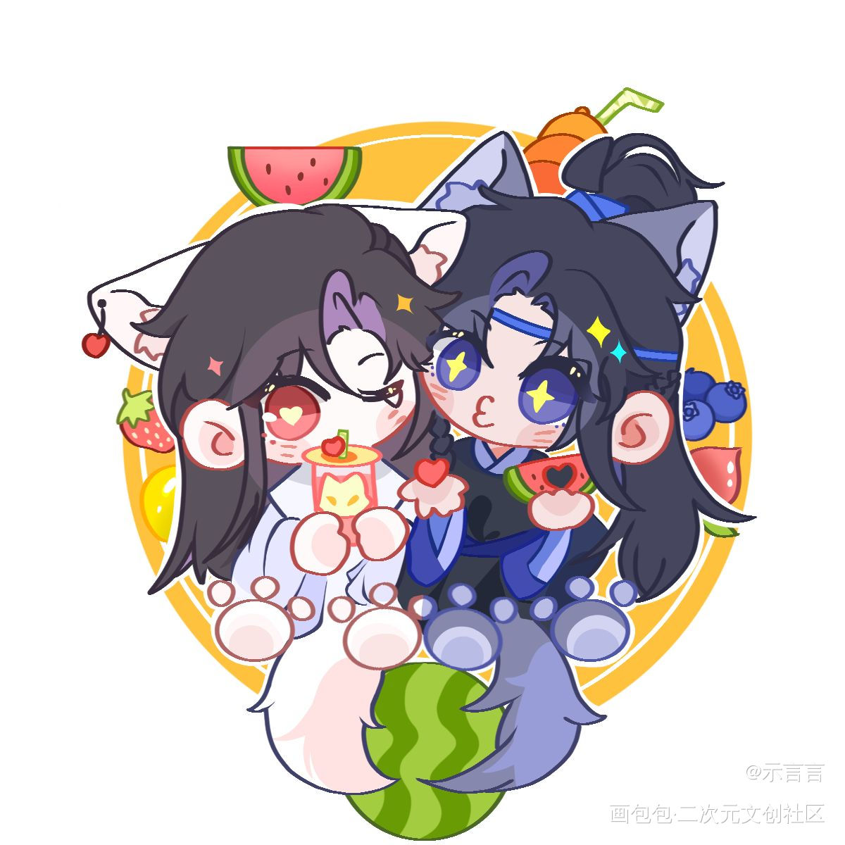 缤纷一夏_将进酒策舟绘画绘画作品