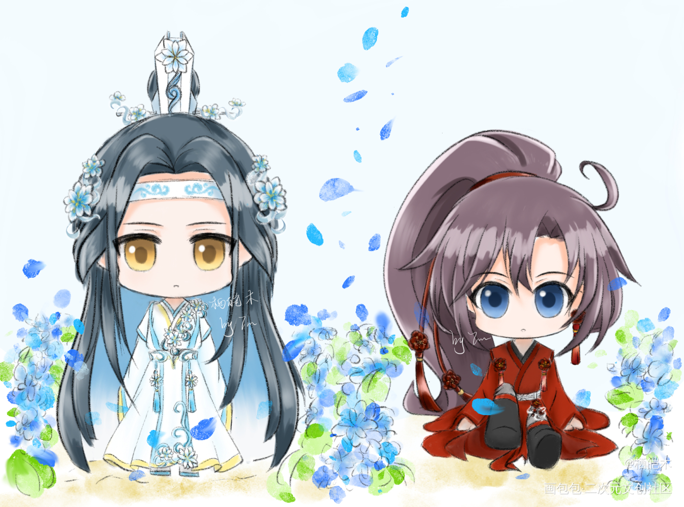 《高空三万里》初见_魔道祖师忘羡蓝忘机·魔道祖师魏无羡·魔道祖师绘画作品