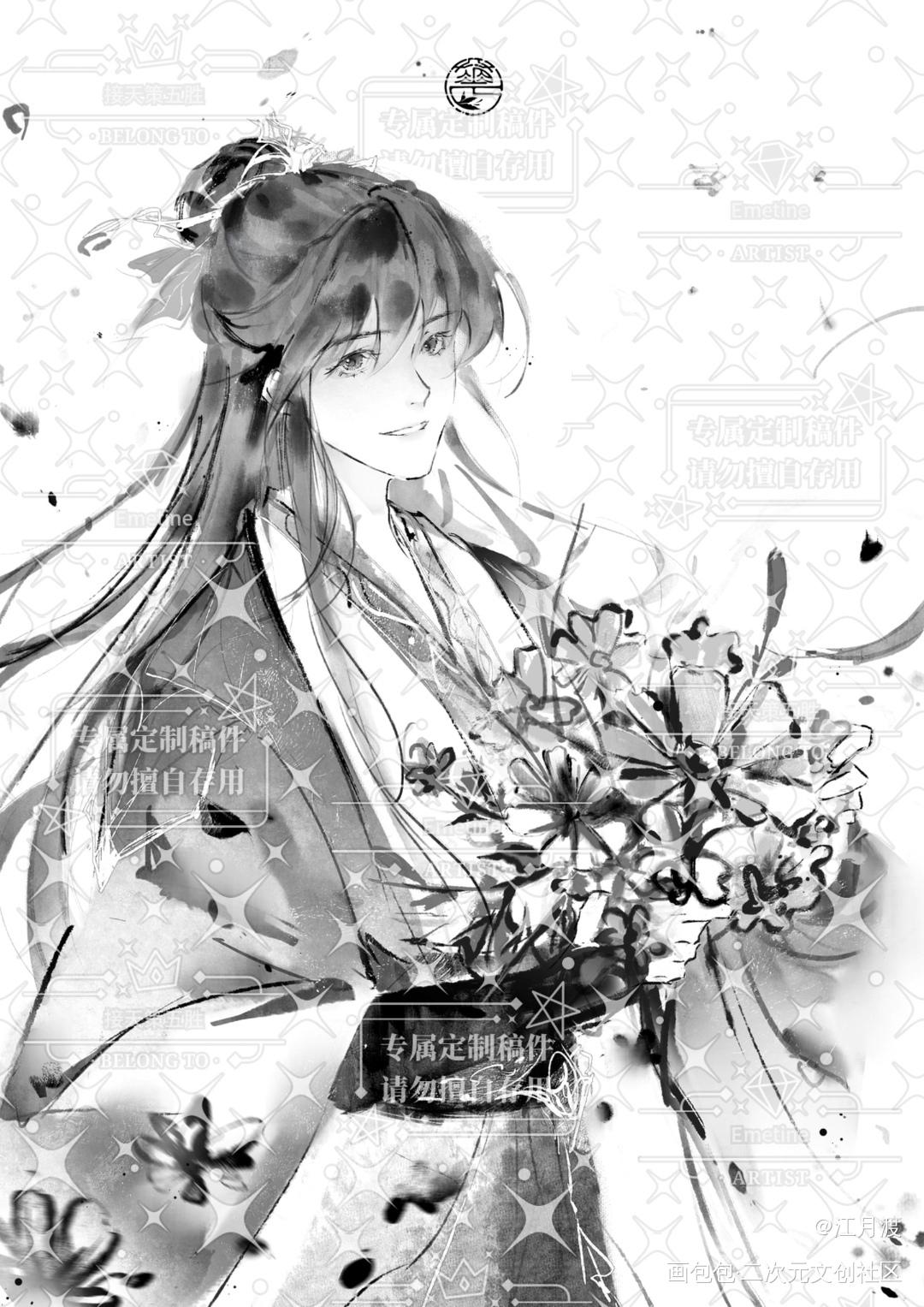 吴邪-江湖客_盗墓笔记吴邪绘画作品