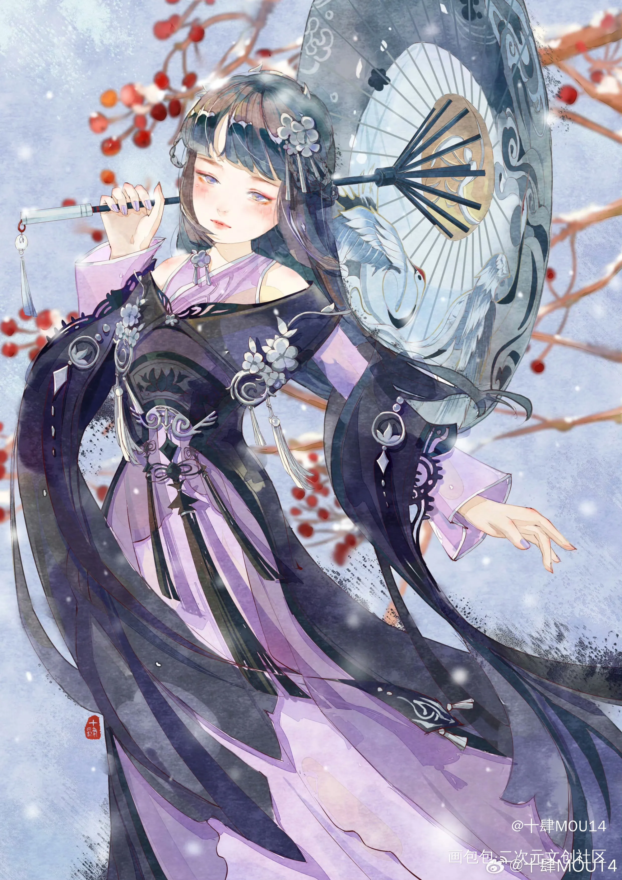 鹤梦花萝_剑网3绘画作品