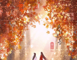 枫林漫步_绘画作品