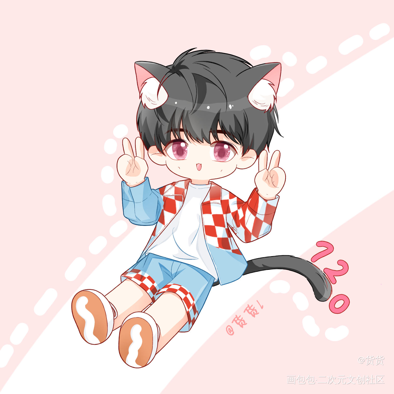 🐱_摸鱼页可爱Q版绘画作品