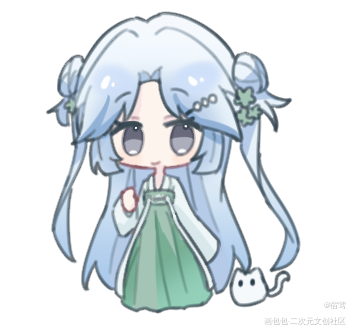 与猫先生的合影_乐冰弦Q版oc绘画作品