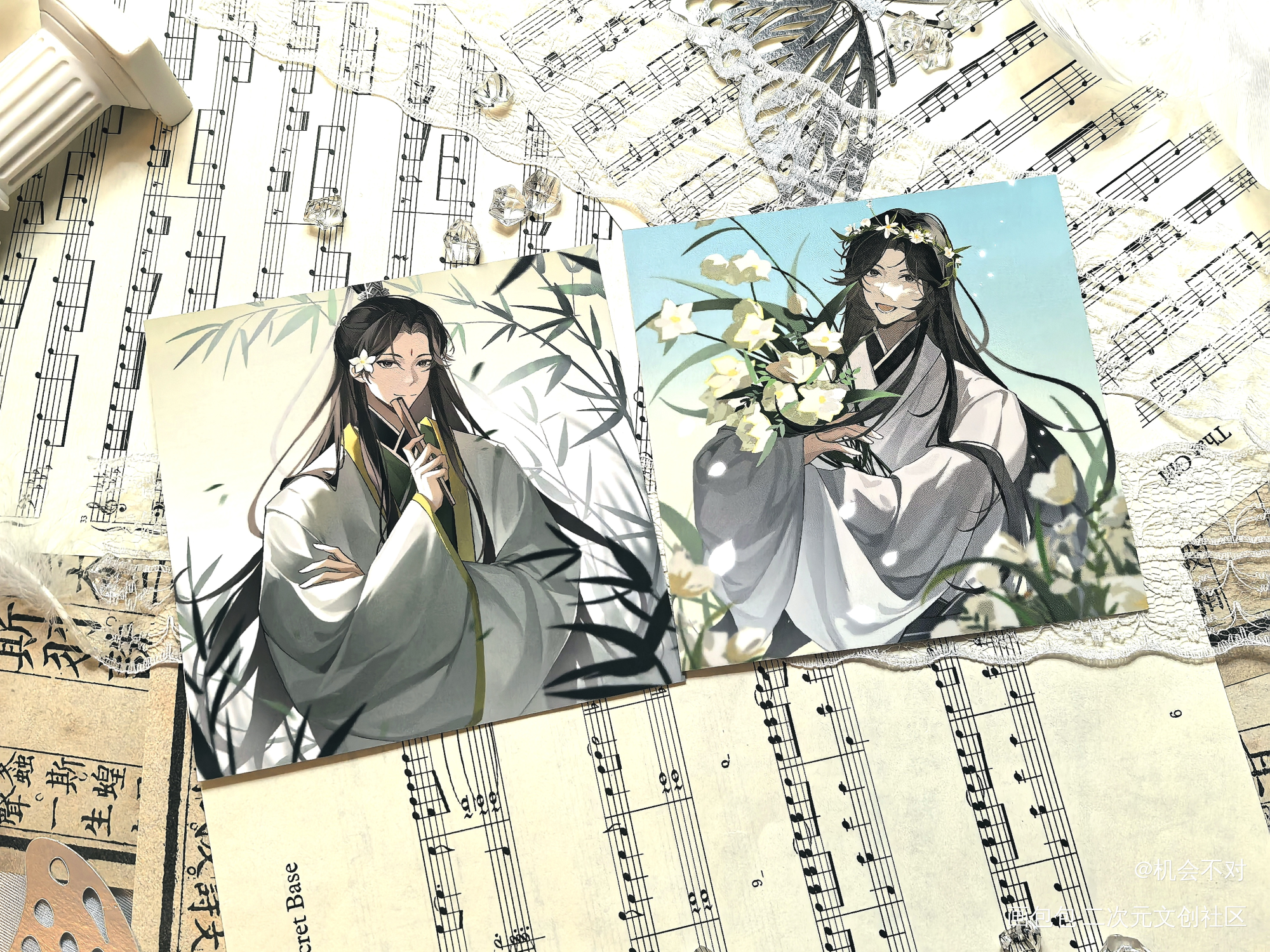小白花_人渣反派自救系统洛冰河·人渣反派自救系统沈清秋·人渣反派自救系统绘画作品