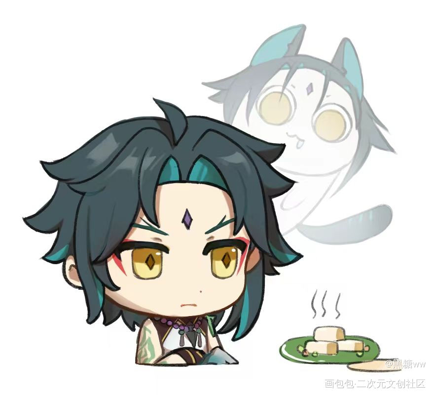 论杏仁豆腐钓到降魔大圣的可能性有多少！_原神魈绘画作品