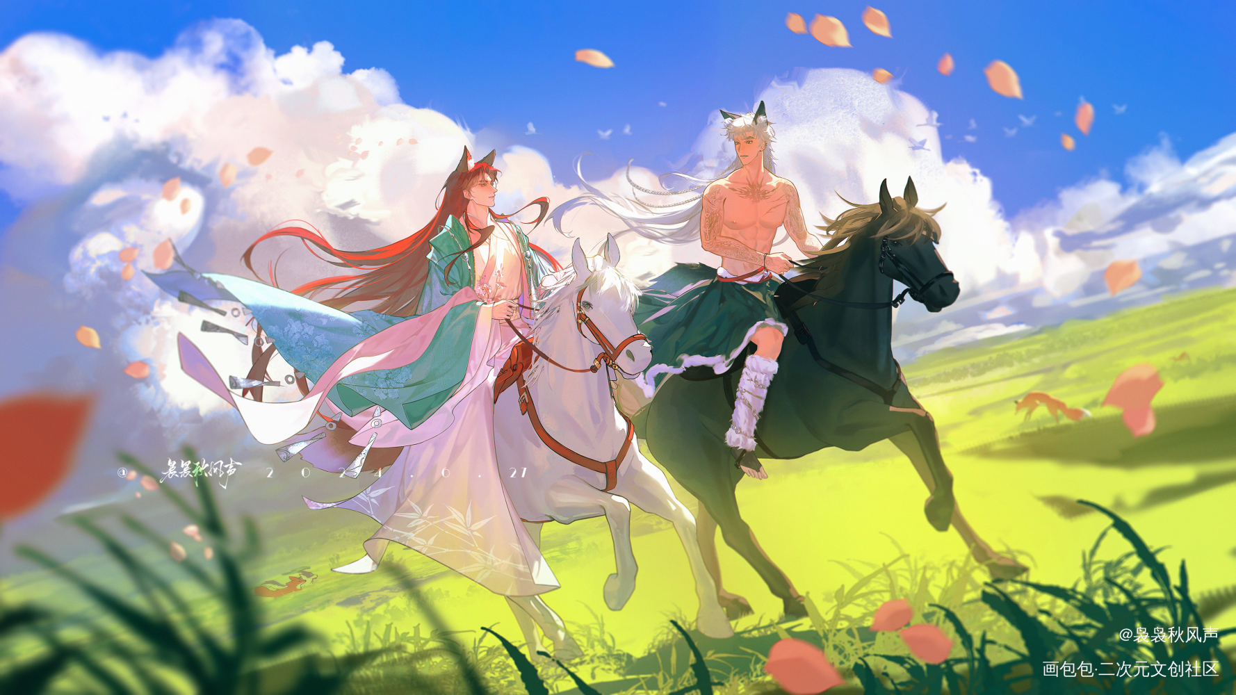 旷野的风 总会迎来自由的人 _针锋对决绘画作品