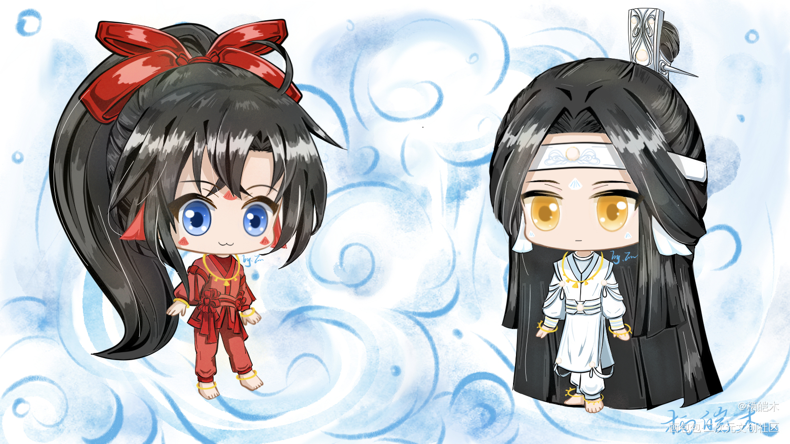 《鲤》_魔道祖师忘羡蓝忘机·魔道祖师魏无羡·魔道祖师绘画作品