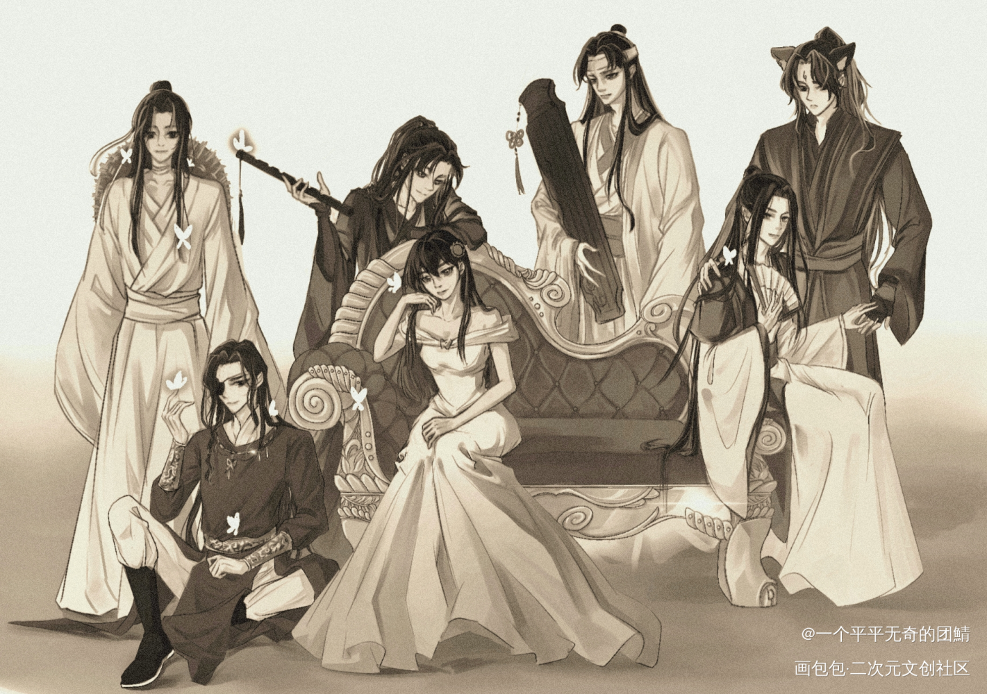 全家福旧版_人渣反派自救系统天官赐福魔道祖师墨香铜臭绘画作品