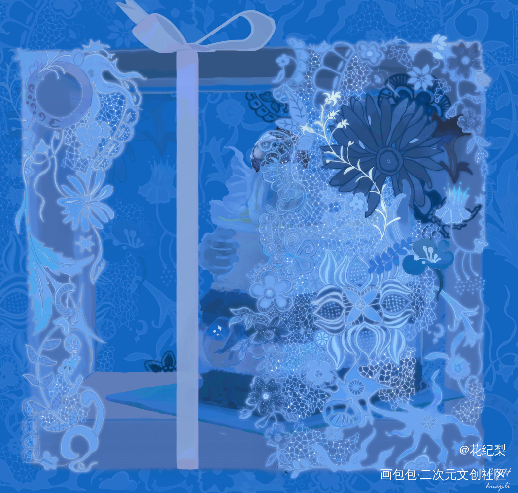 蛋糕盒_手绘插画接稿摸鱼板绘绘画原创绘画作品
