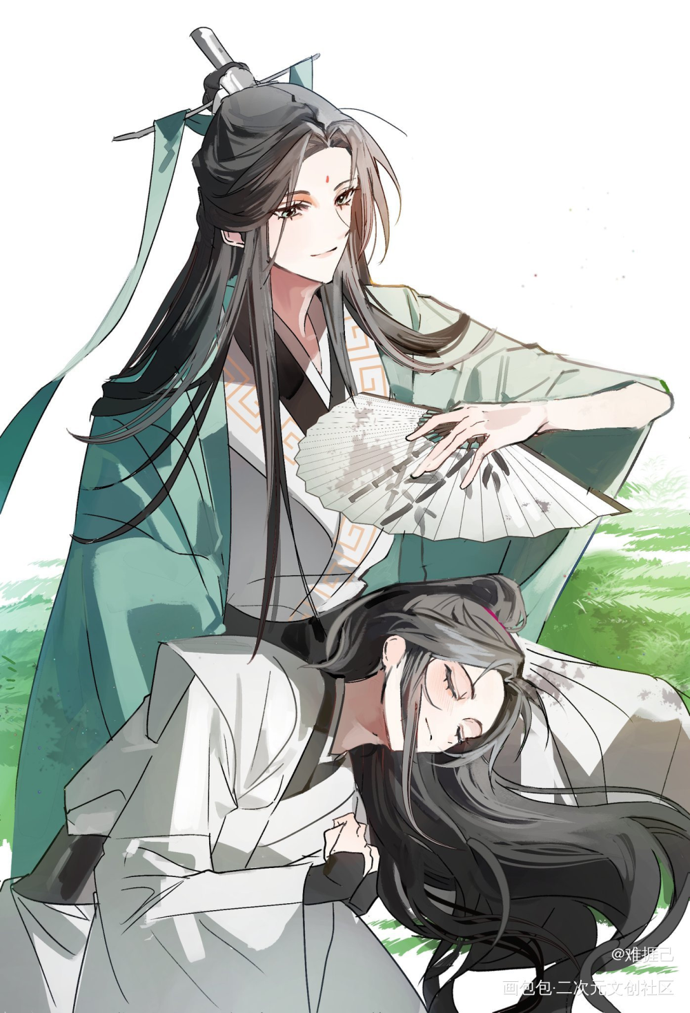 膝枕_人渣反派自救系统洛冰河·人渣反派自救系统沈清秋·人渣反派自救系统绘画作品