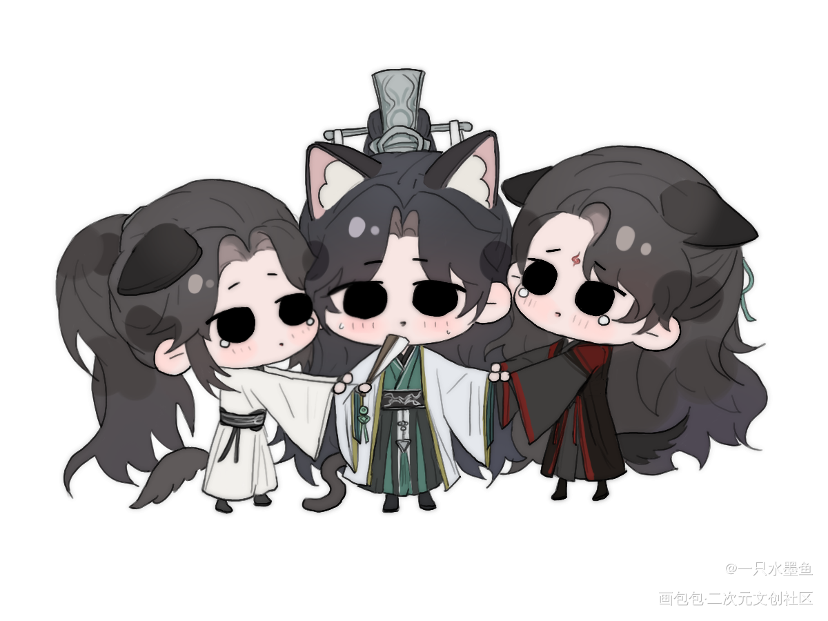 修罗场虽迟但到_人渣反派自救系统洛冰河·人渣反派自救系统沈清秋·人渣反派自救系统Q版绘画作品